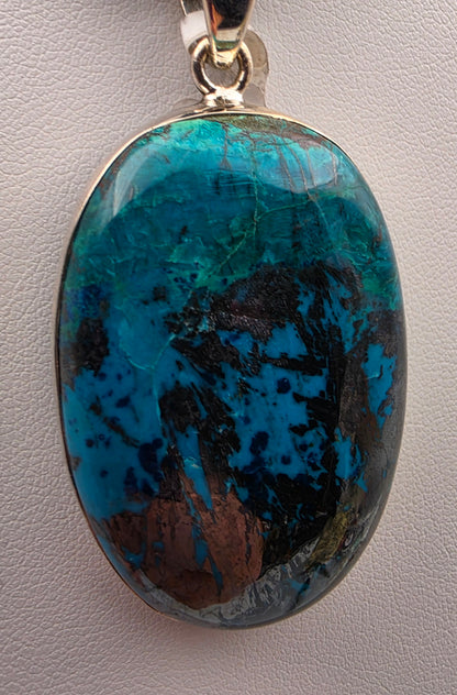 Shattukite/Sterling Silver Oval Statement Pendant