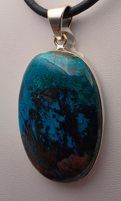 Shattukite/Sterling Silver Oval Statement Pendant