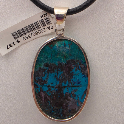 Shattukite/Sterling Silver Oval Statement Pendant