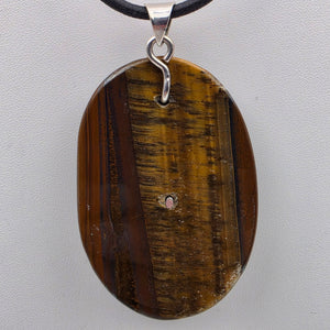 Tigers Eye/Sterling Silver/Leaping Panther 3" Statement Pendant