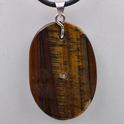 Tigers Eye/Sterling Silver/Leaping Panther 3" Statement Pendant