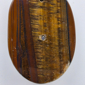Tigers Eye/Sterling Silver/Leaping Panther 3" Statement Pendant