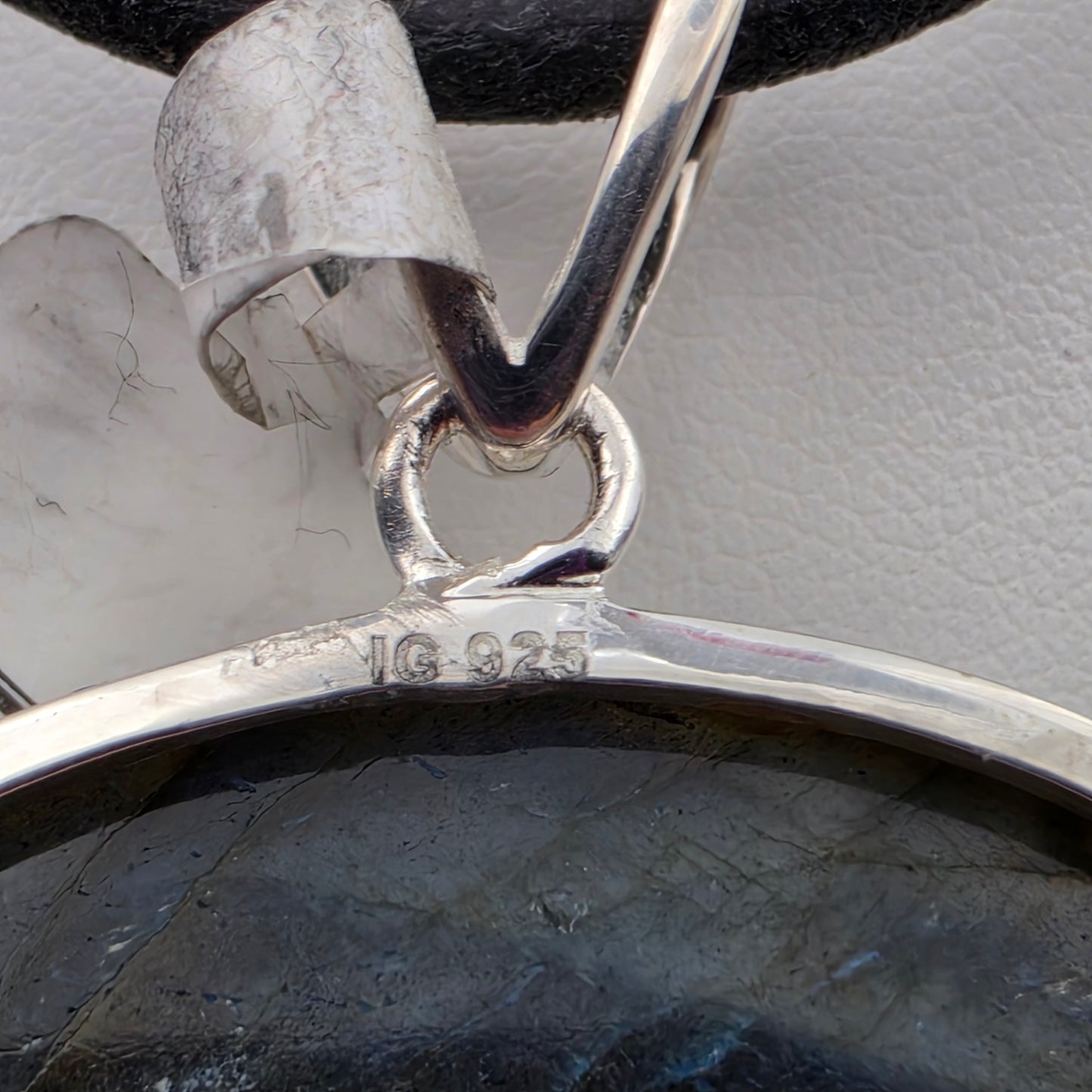 Labradorite Cabochon/Sterling Silver 1.5" Oblong Pendant