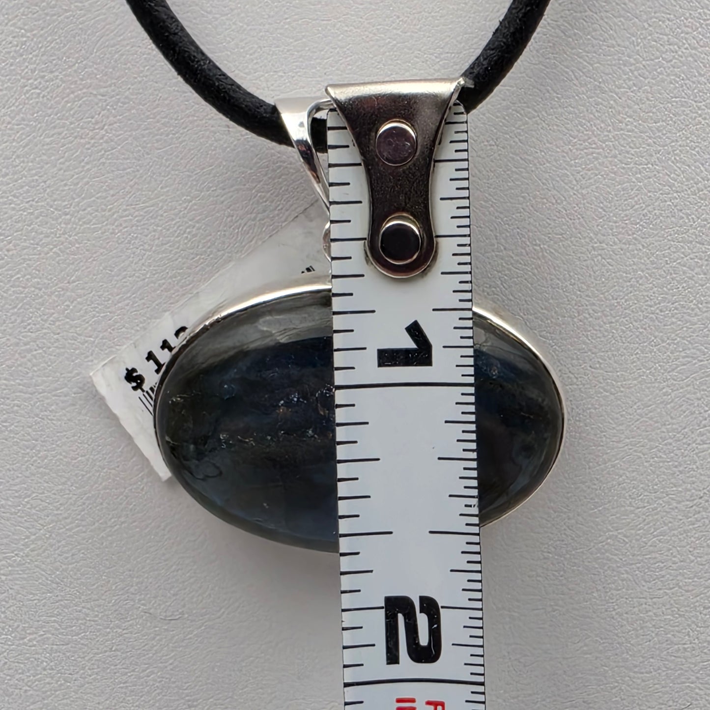 Labradorite Cabochon/Sterling Silver 1.5" Oblong Pendant