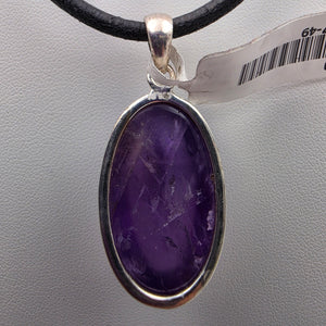 INDIA GEMS Amethyst Cabochon/Sterling Silver 1.75" Pendant