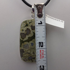 INDIA GEMS Ocean Jasper/Sterling Silver Rectangular 3" Statement Pendant