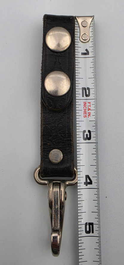 Black Leather/Belt Loop Key Ring Holder