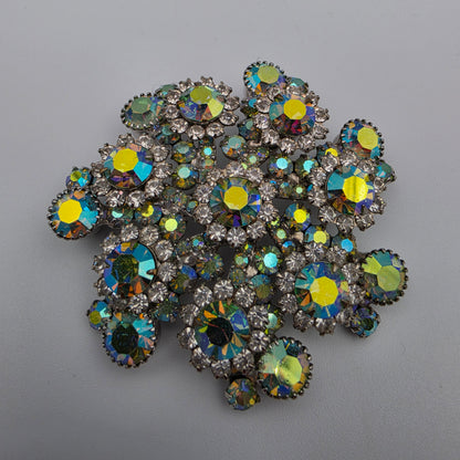 JULIANA By Delizza & Elster #1422 Verified Aurora Borealis 2.5" Vintage Brooch