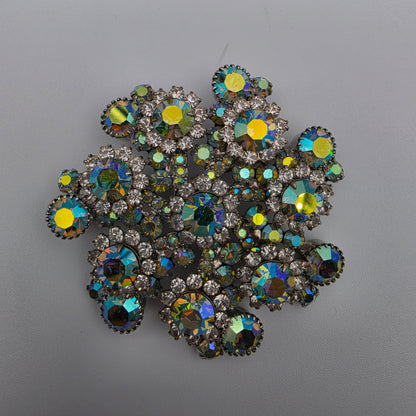 JULIANA By Delizza & Elster #1422 Verified Aurora Borealis 2.5" Vintage Brooch