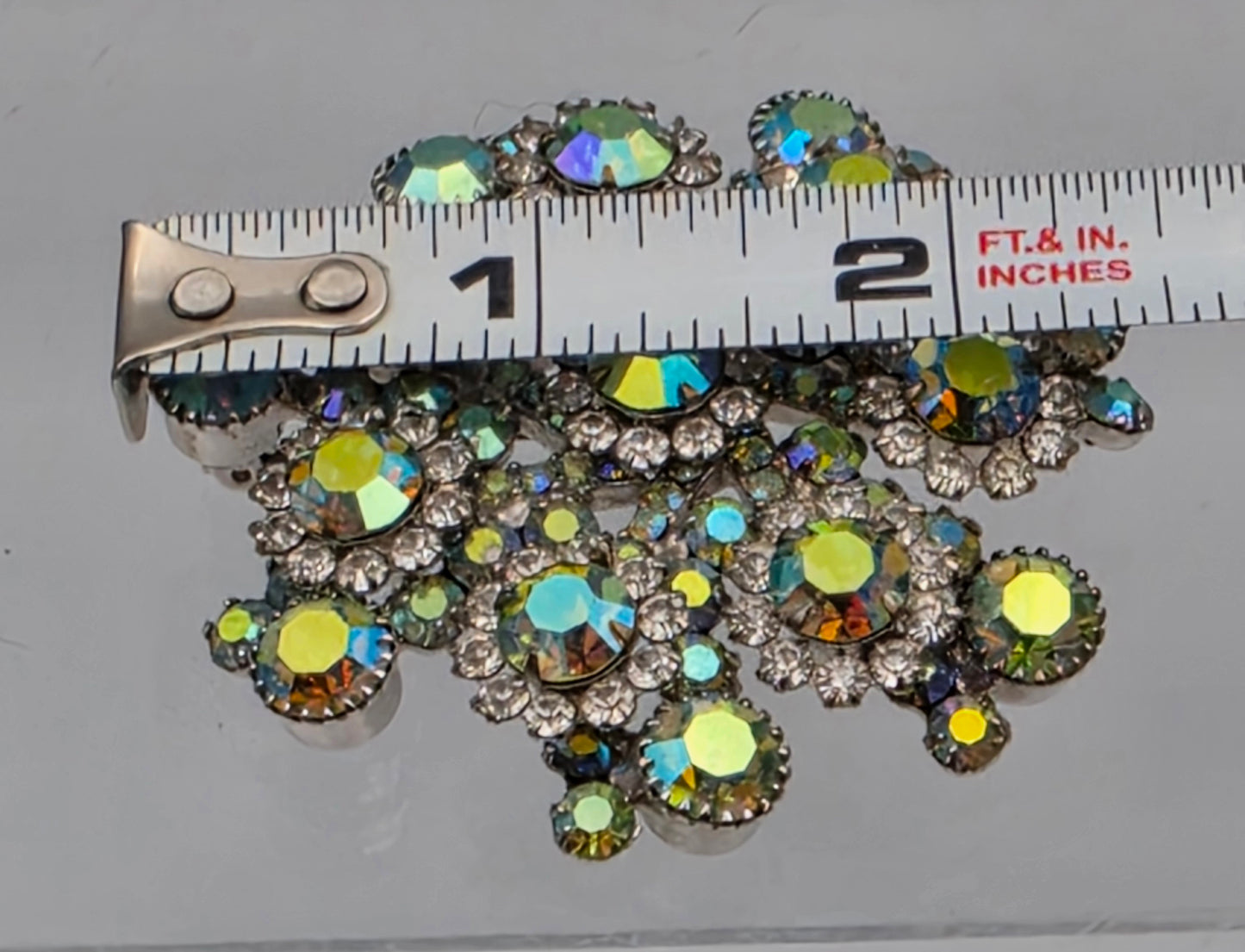 JULIANA By Delizza & Elster #1422 Verified Aurora Borealis 2.5" Vintage Brooch