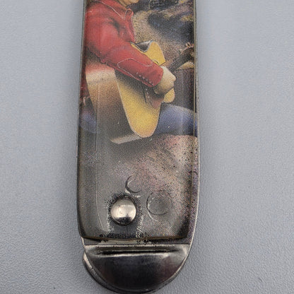 NOVELTY KNIFE CO. GENE AUTRY "Singing Cowboy" Stainless Steel Vintage 1990's Western Pocket Knife