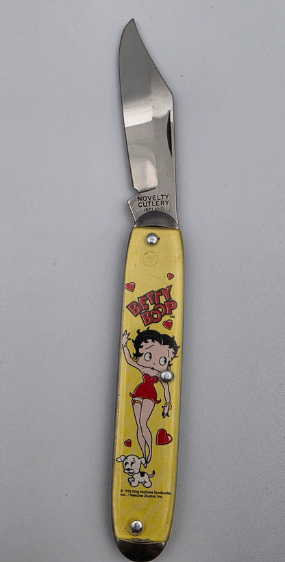 NOVELTY CUTLERY IRELAND BETTY BOOP Yellow Vintage 1992 Pocket Knife