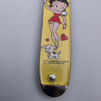 NOVELTY CUTLERY IRELAND BETTY BOOP Yellow Vintage 1992 Pocket Knife