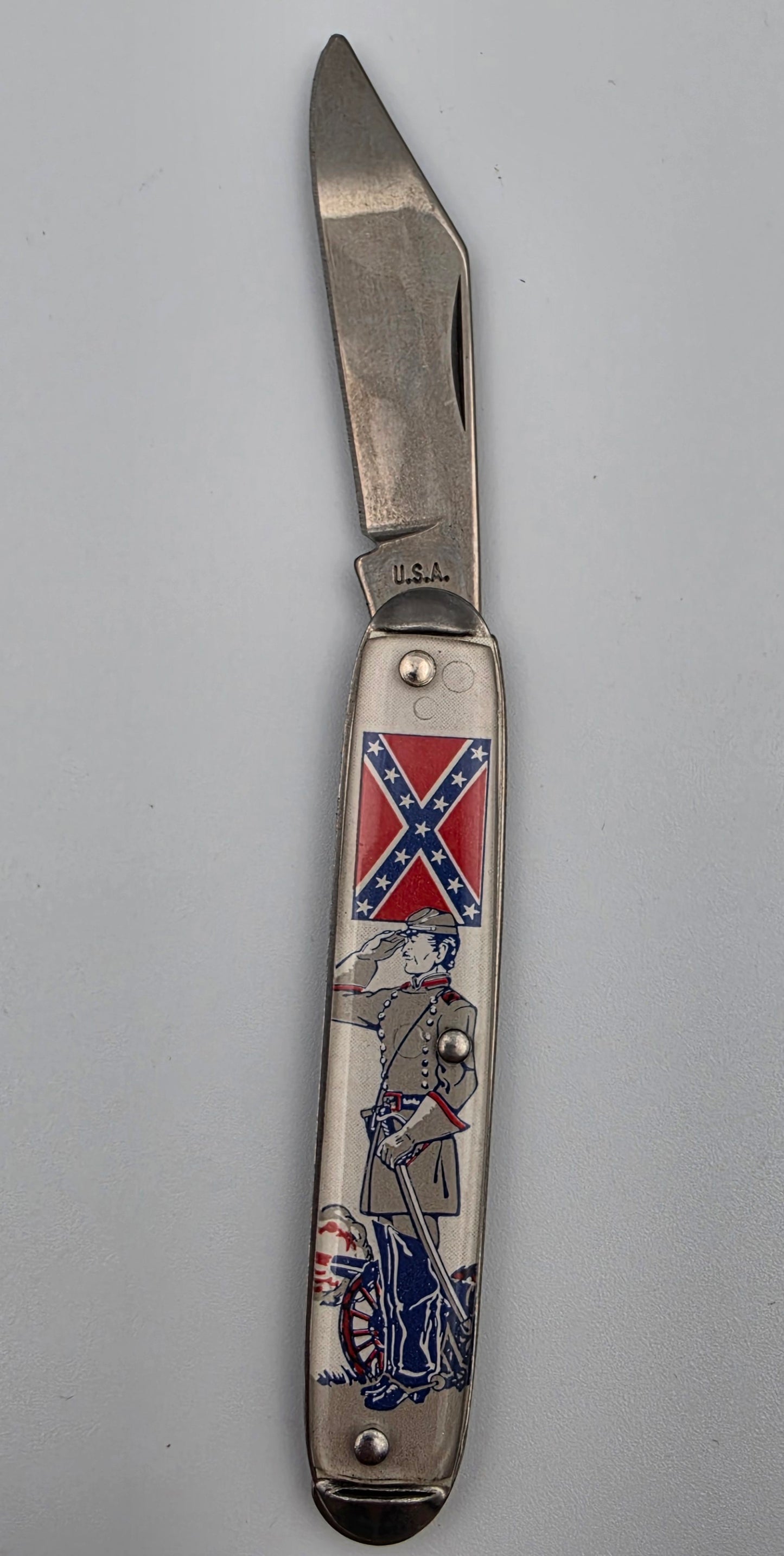 1960's Vintage Civil War Confederate Soldier Novelty Pocket Knife