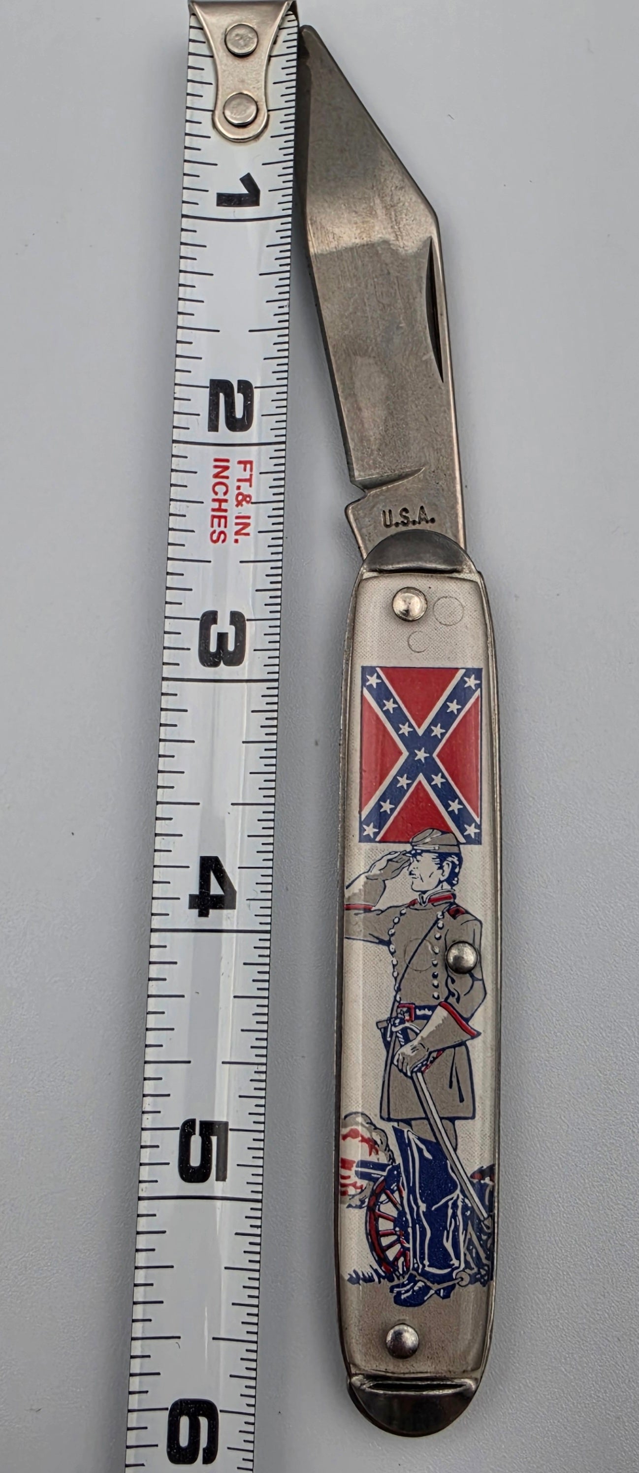 1960's Vintage Civil War Confederate Soldier Novelty Pocket Knife