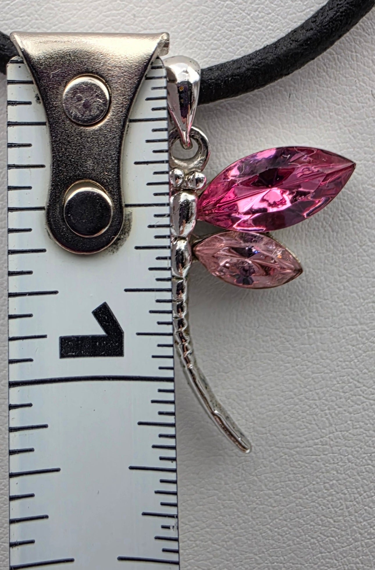 Swarovski Crystal/Two Tone Pink Rhinestone/Silver Tone Vintage Dragon Fly 1.5" Pendant