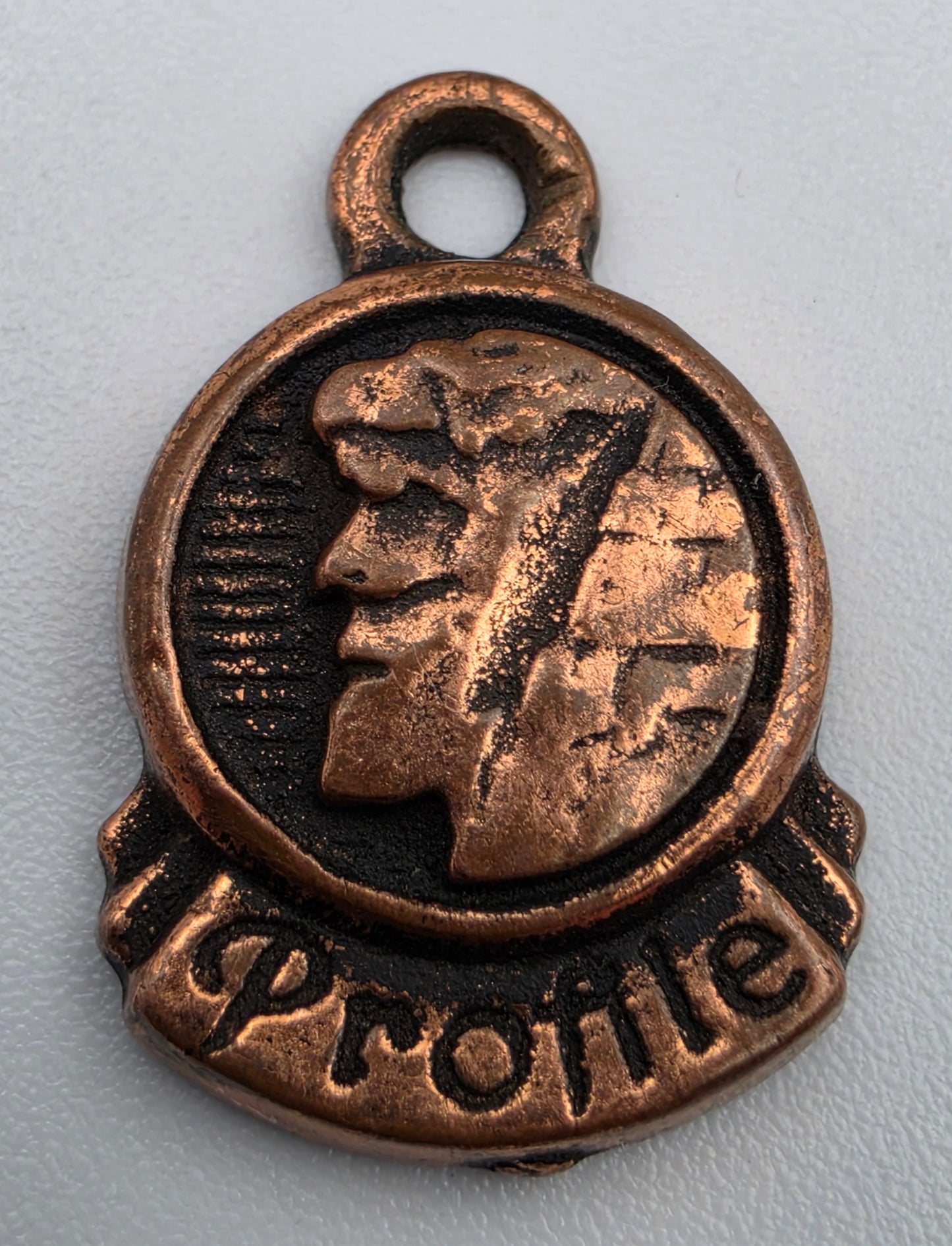 ROYCE NY Vintage 1940's- 1950's "Old Man Of The Mountain" Copper Plated .75" Zipper Pull/Charm