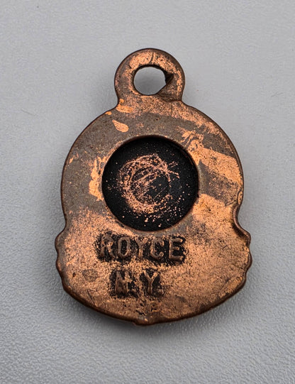 ROYCE NY Vintage 1940's- 1950's "Old Man Of The Mountain" Copper Plated .75" Zipper Pull/Charm