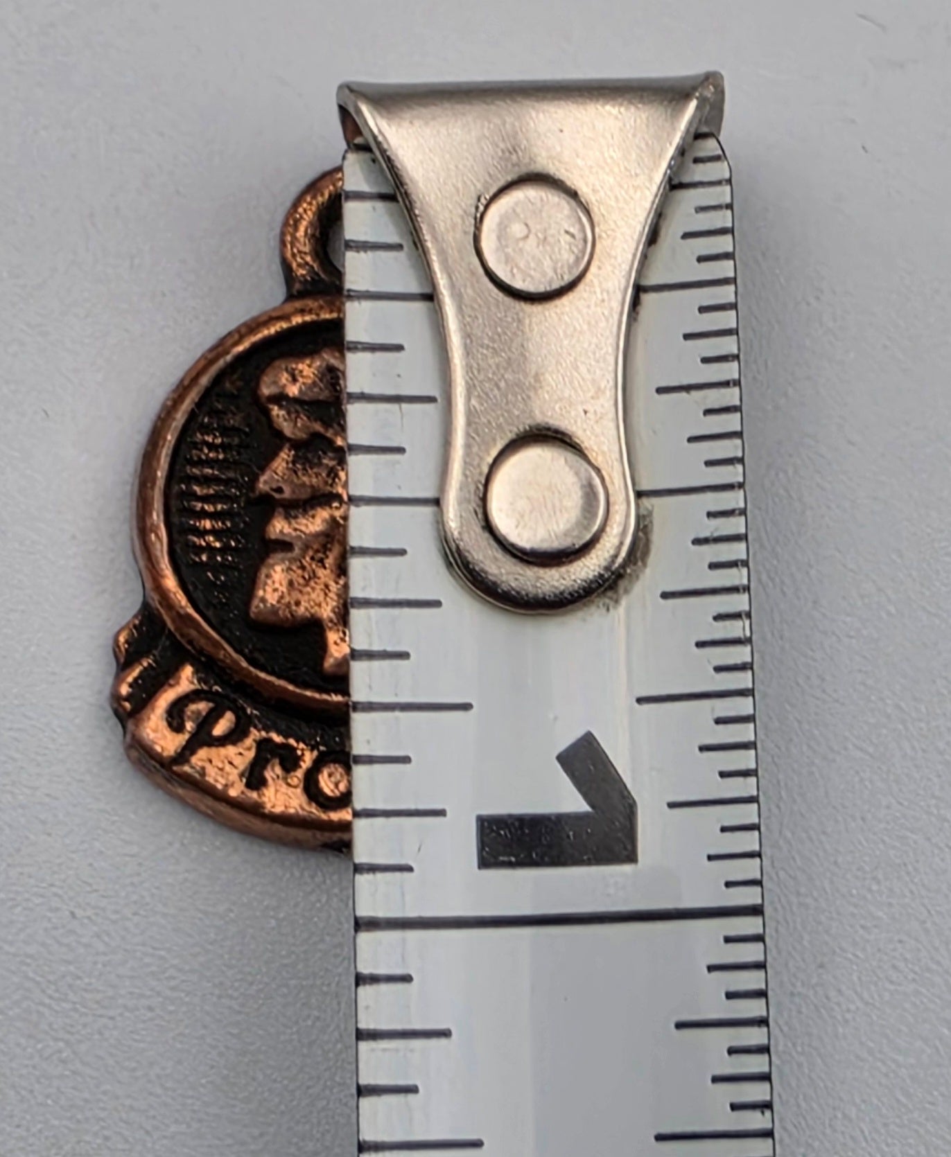 ROYCE NY Vintage 1940's- 1950's "Old Man Of The Mountain" Copper Plated .75" Zipper Pull/Charm