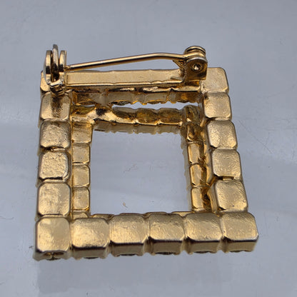 1960"s Geometric 2 Tiered/Orange/Yellow/Vintage 1" Square Brooch