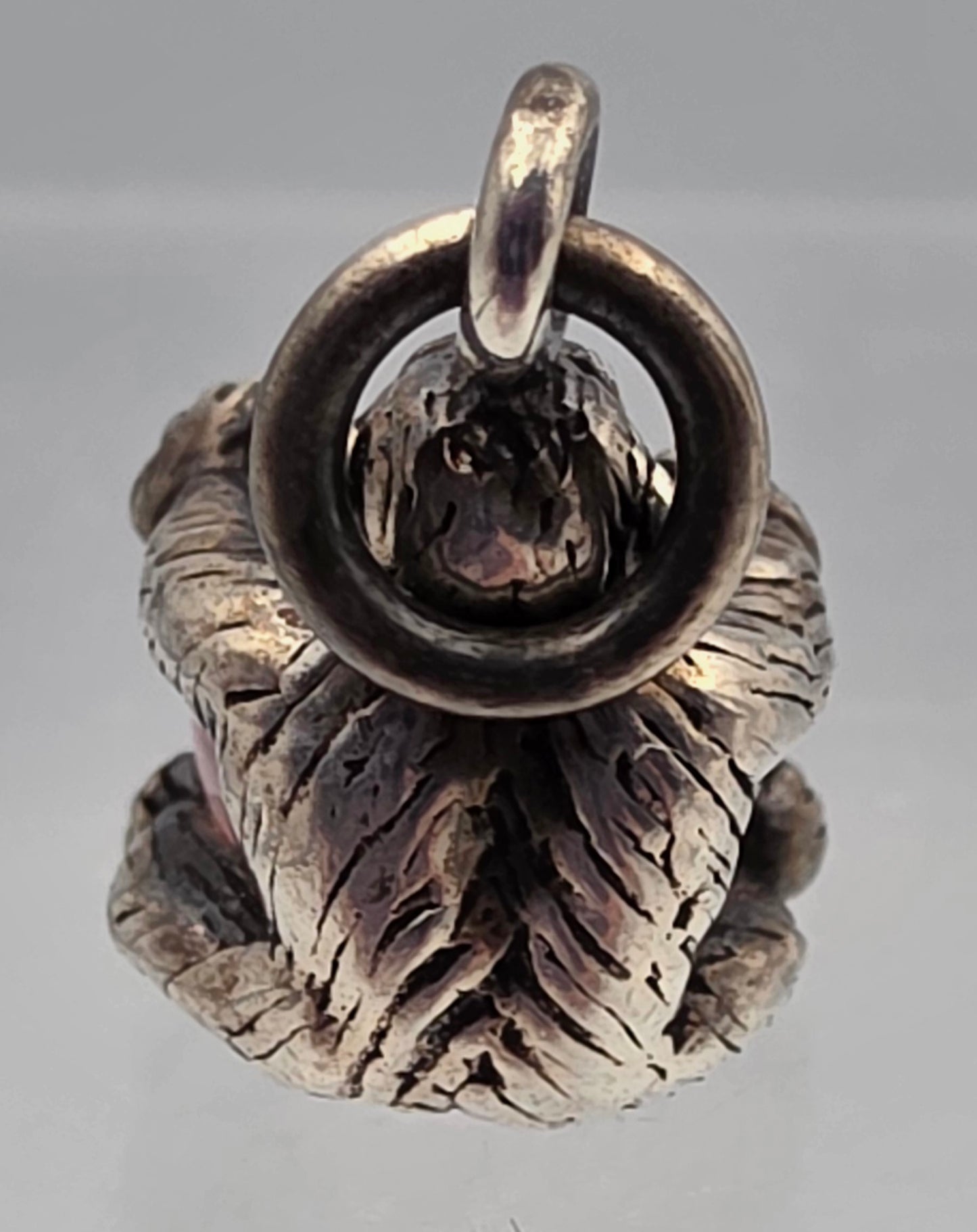 NUVO Sterling Silver Gorilla/Pink Glass Cabochon .75" Charm/Pendant