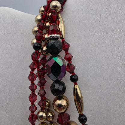 ALI KAHN NEW YORK Aurora Borealis/Crystal/Acrylic Multi Layer Vintage 17"- 21" Adjustable Necklace