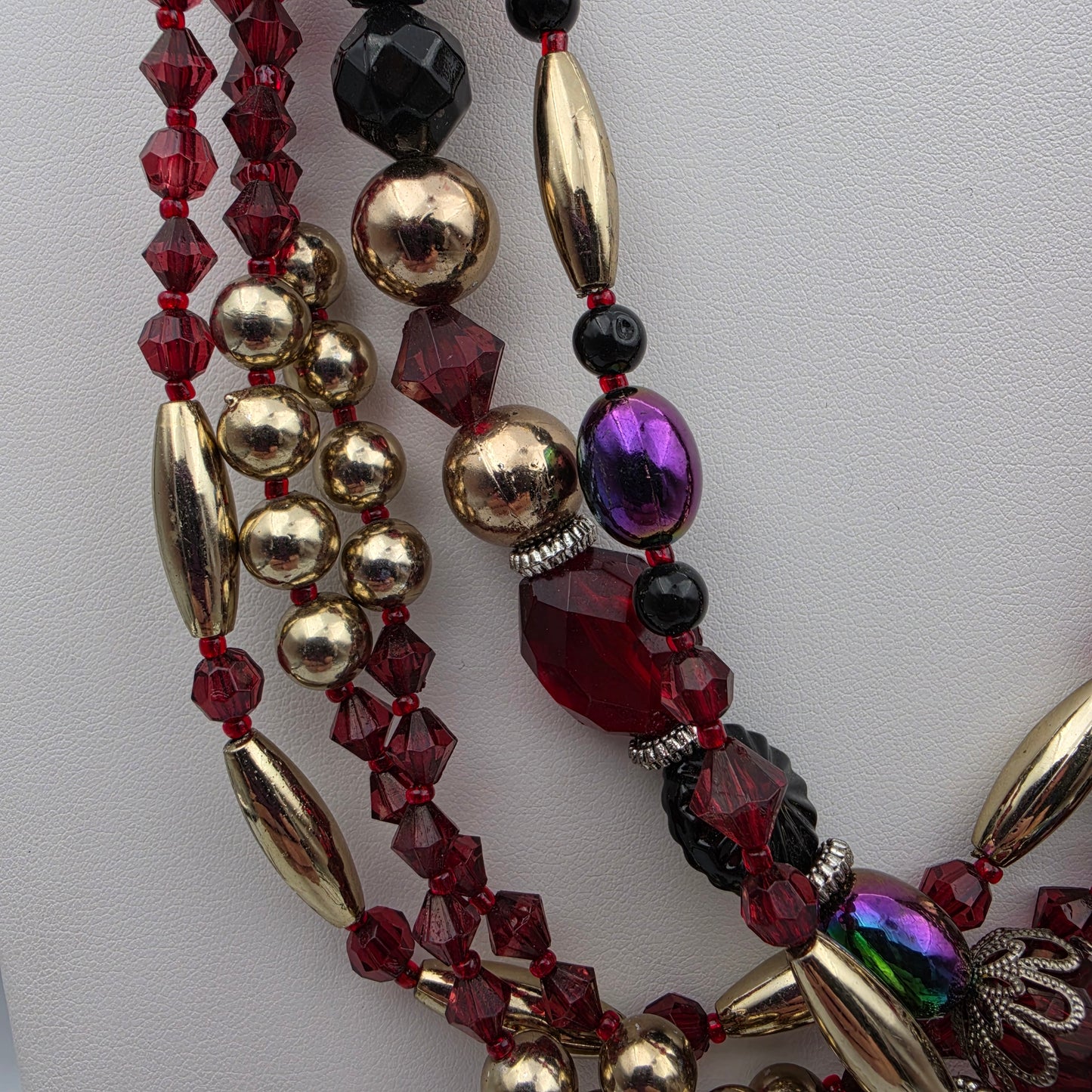 ALI KAHN NEW YORK Aurora Borealis/Crystal/Acrylic Multi Layer Vintage 17"- 21" Adjustable Necklace