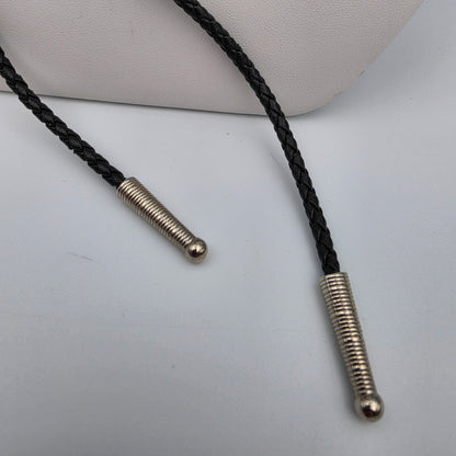 SISKIYOU Pewter Eagle/Black Braided Leather Bolo