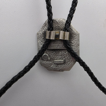 SISKIYOU Pewter Eagle/Black Braided Leather Bolo