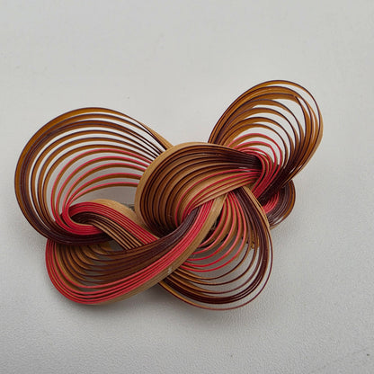 Real Bamboo/Quilled Knot/Braided 1.5" Brooch