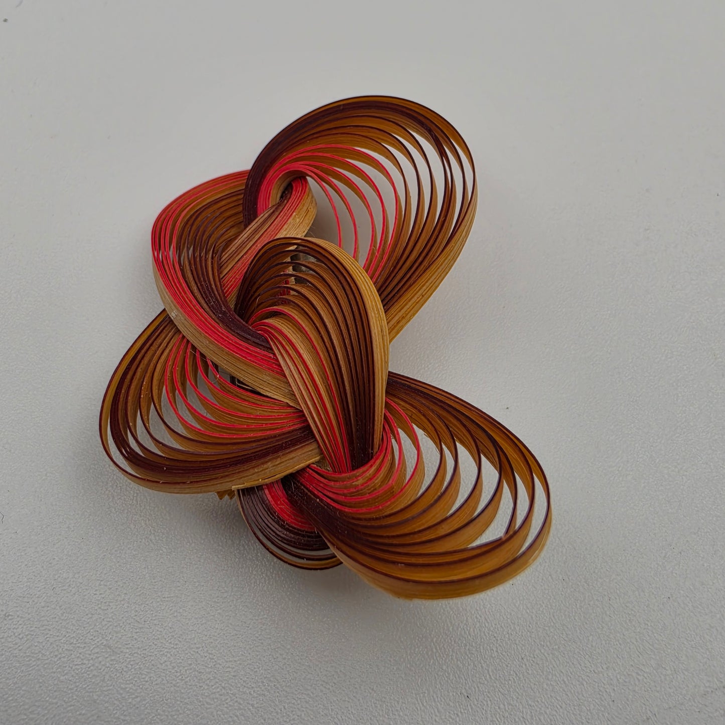 Real Bamboo/Quilled Knot/Braided 1.5" Brooch