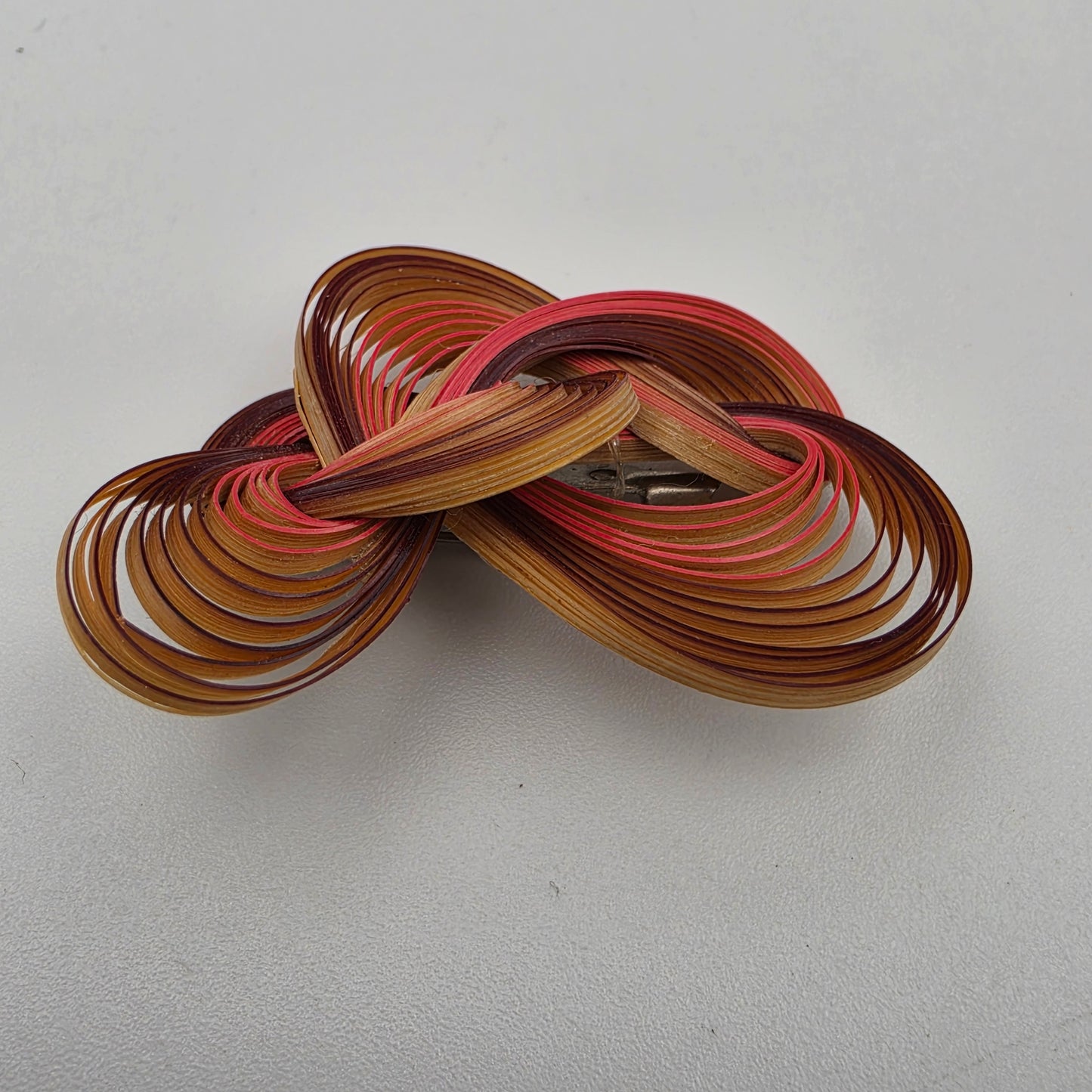Real Bamboo/Quilled Knot/Braided 1.5" Brooch