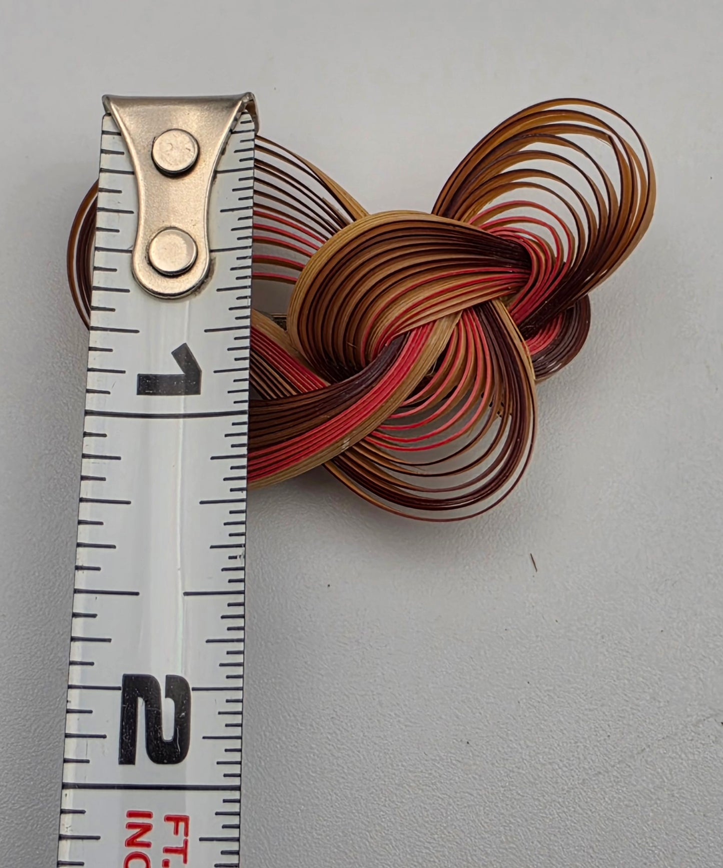 Real Bamboo/Quilled Knot/Braided 1.5" Brooch