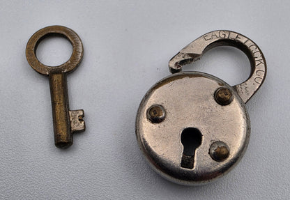EAGLE LOCK CO. Vintage 1" Lock With Original Key