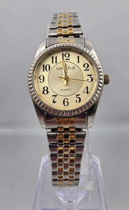 WATCH IT Model# MLN3013 Stainless Steel Expansion Band Vintage Watch