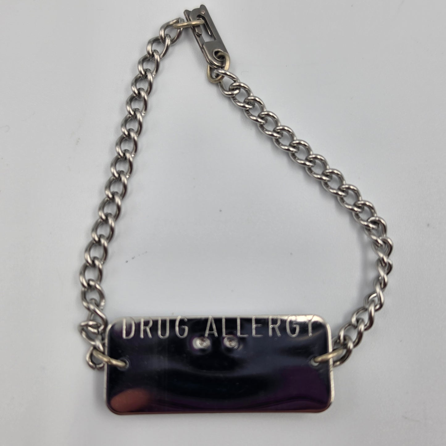 Stainless Steel Medical ID Drug Allergy 8" Bracelet and Penicillan Allergy 26" Necklace