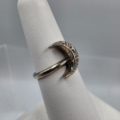 Sterling Silver Crescent Moon Ring Size 5.75