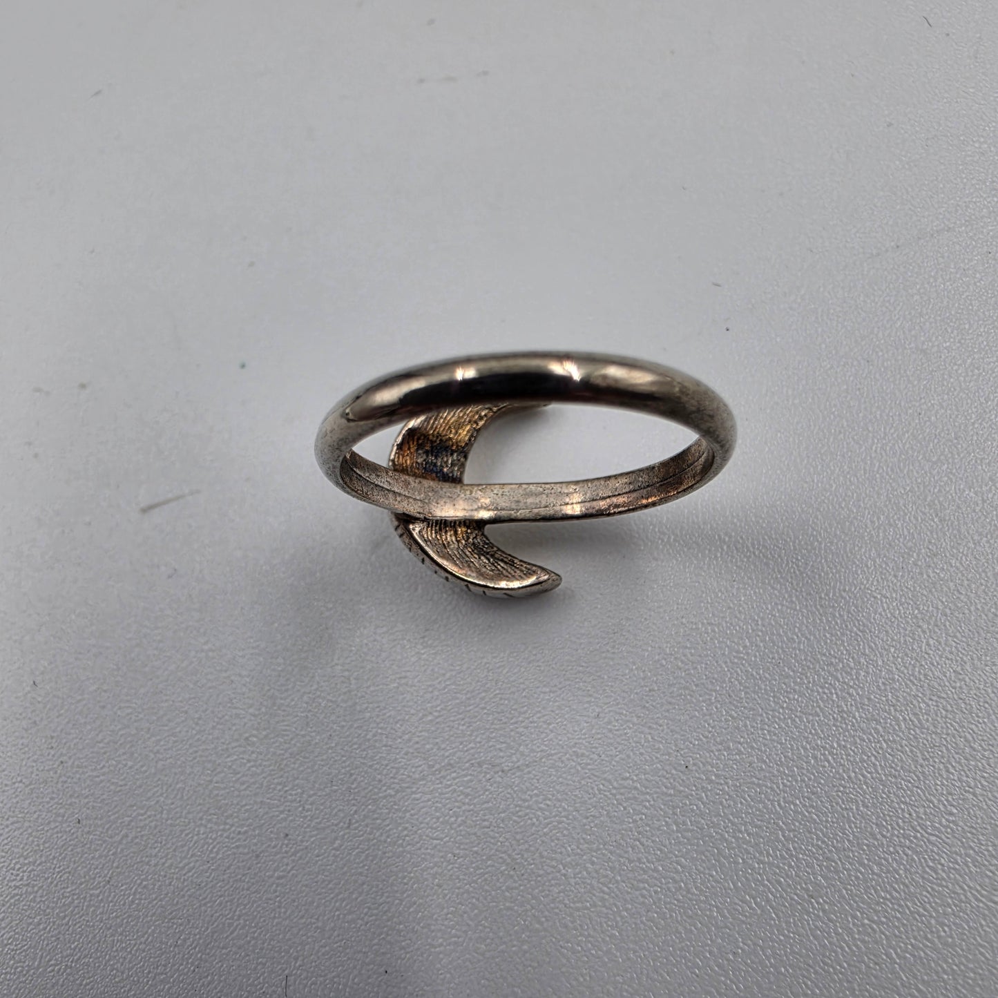 Sterling Silver Crescent Moon Ring Size 5.75