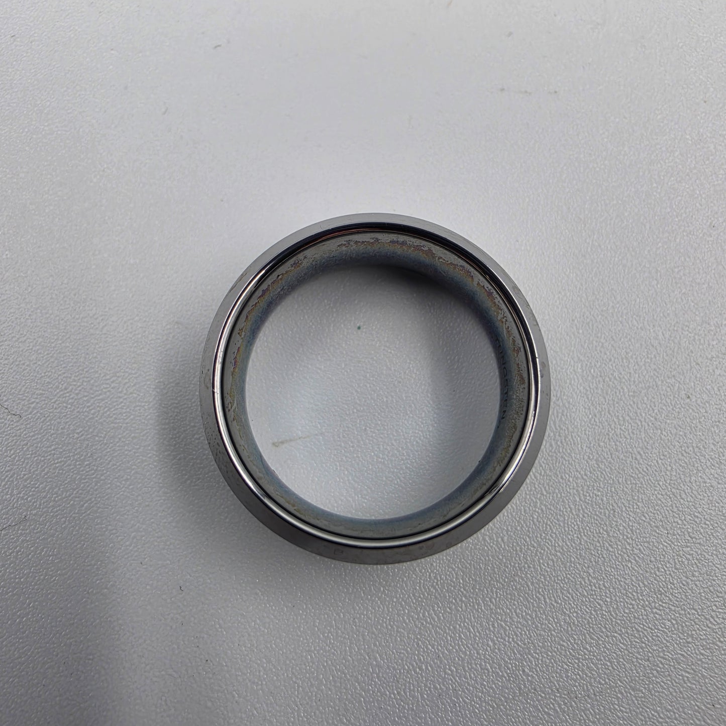 Tungsten Carbide /Green and Gold Carbon Fiber Inlaid Mens Ring Size 8
