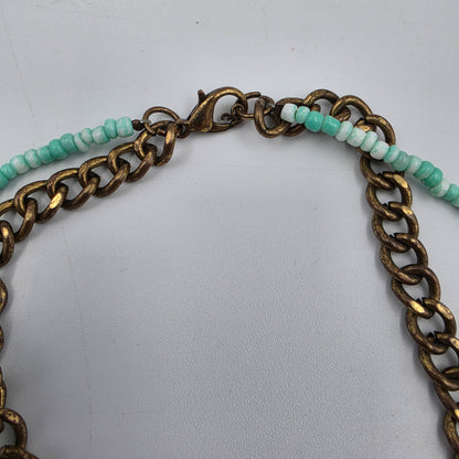 18" Multi Layer Multi Color Glass and Acrylic Bead Necklace