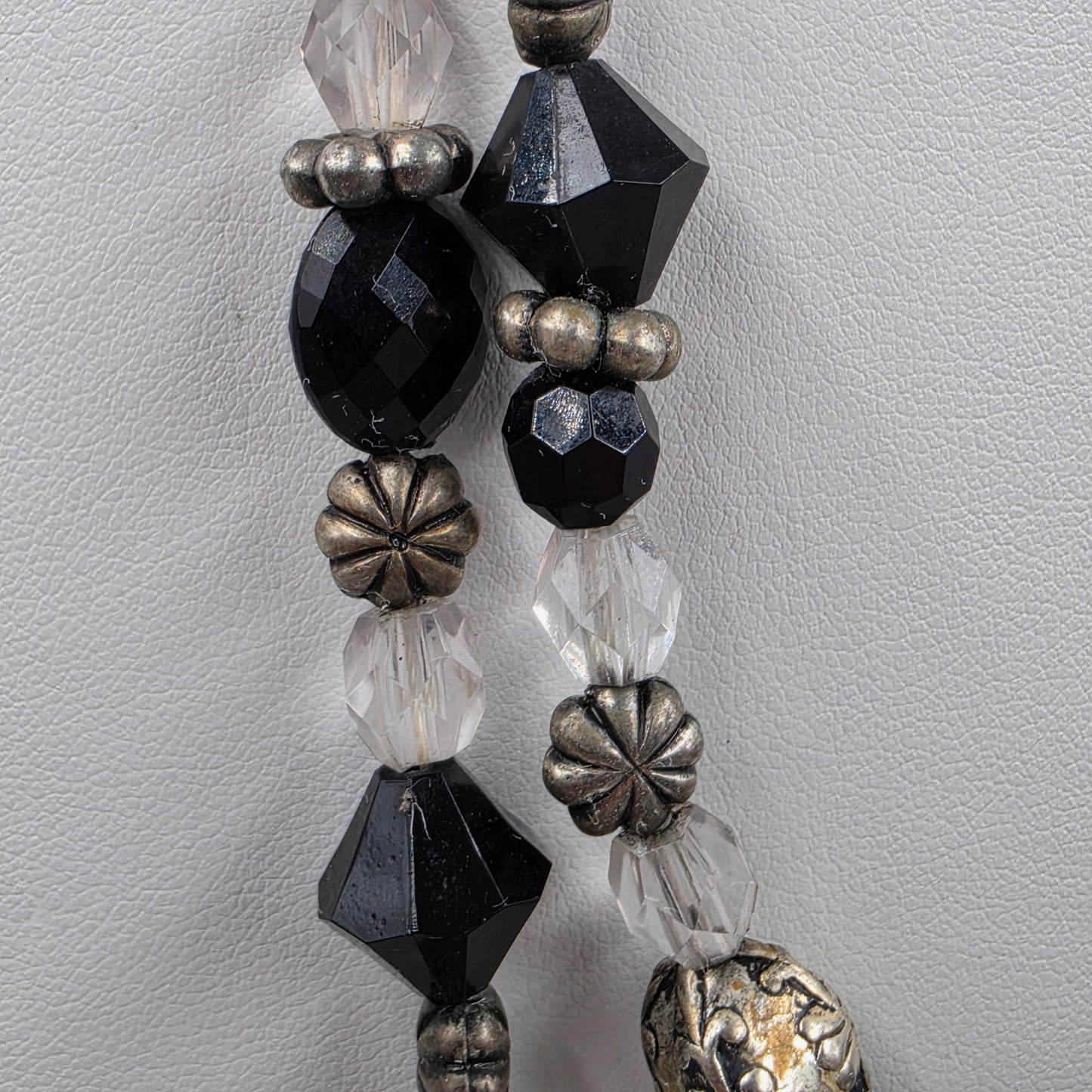 PREMIER DESIGNS 15"-18" Adjustable Black and Silver Beaded Multi Layer Necklace