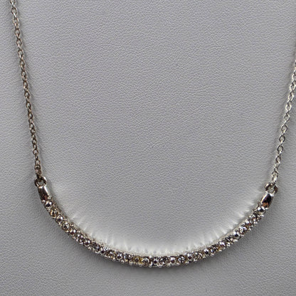 16"-19" Clear Rhinestone Bar Pendant/ Silver Tone Necklace