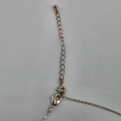 16"-19" Clear Rhinestone Bar Pendant/ Silver Tone Necklace