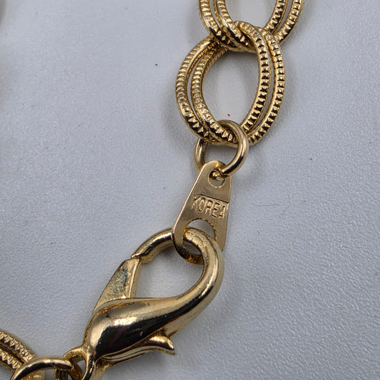26" Gold Tone Multi Color Acrylic Bead/Gold Tone Necklace