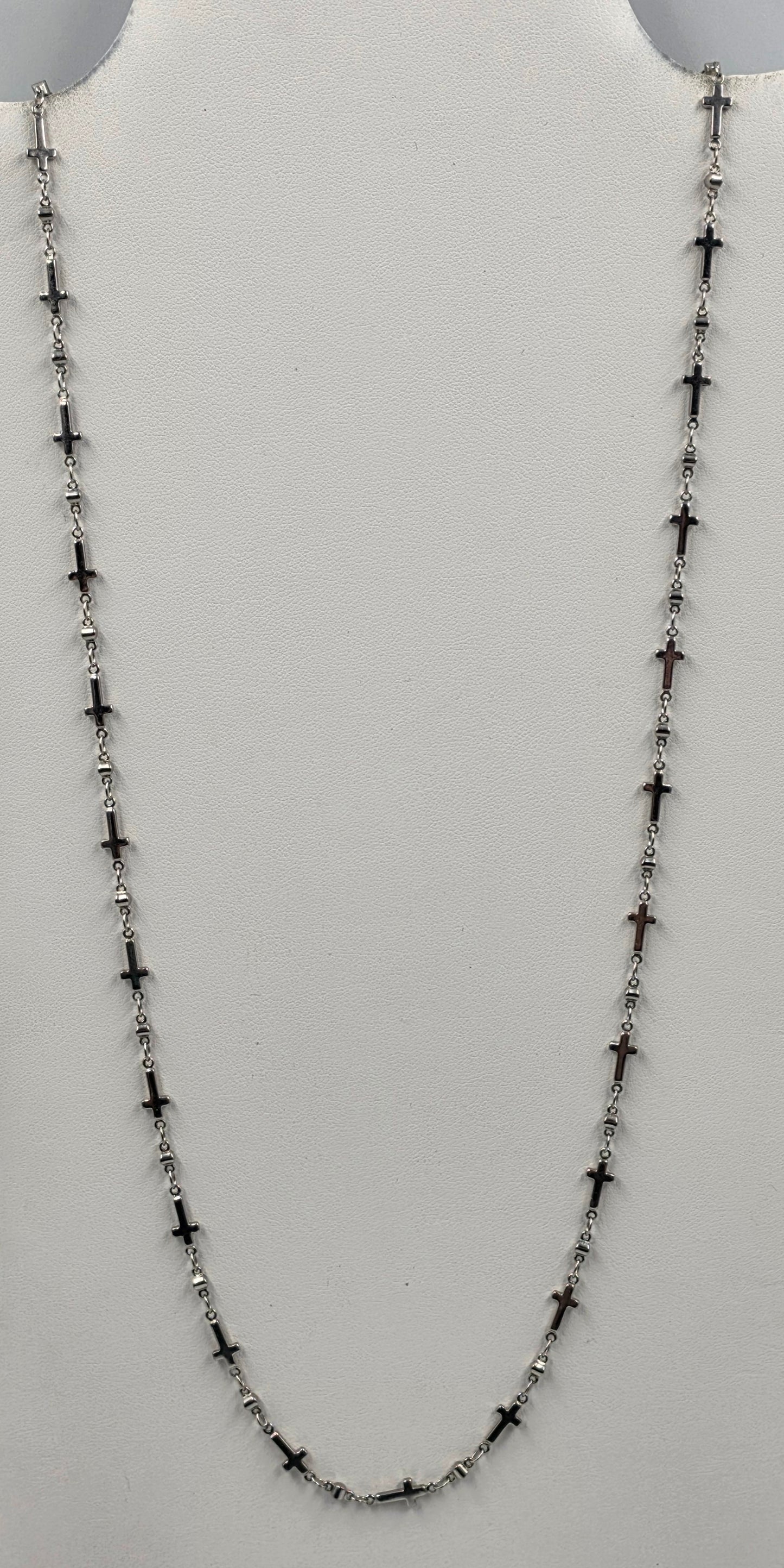 36" Stainless Steel Multi Cross Link Necklace