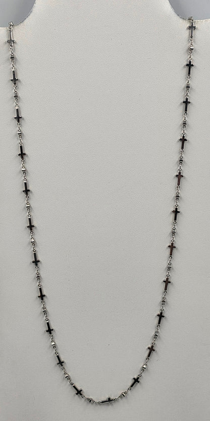 36" Stainless Steel Multi Cross Link Necklace