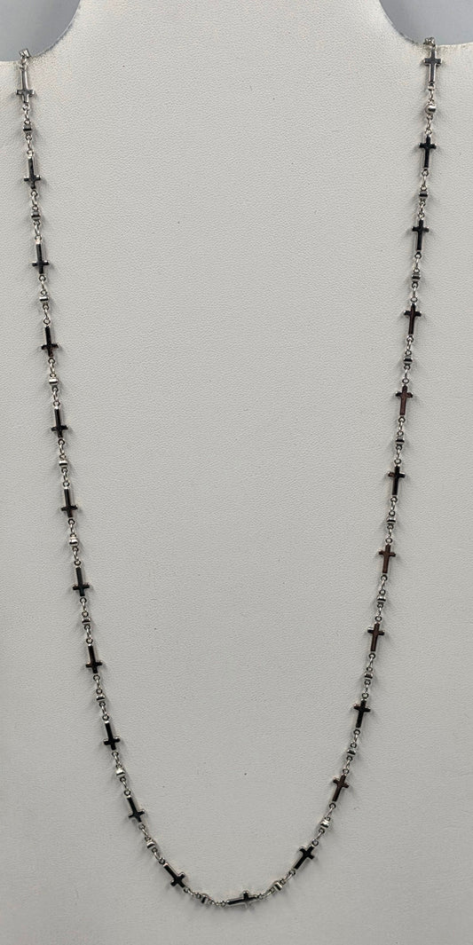36" Stainless Steel Multi Cross Link Necklace