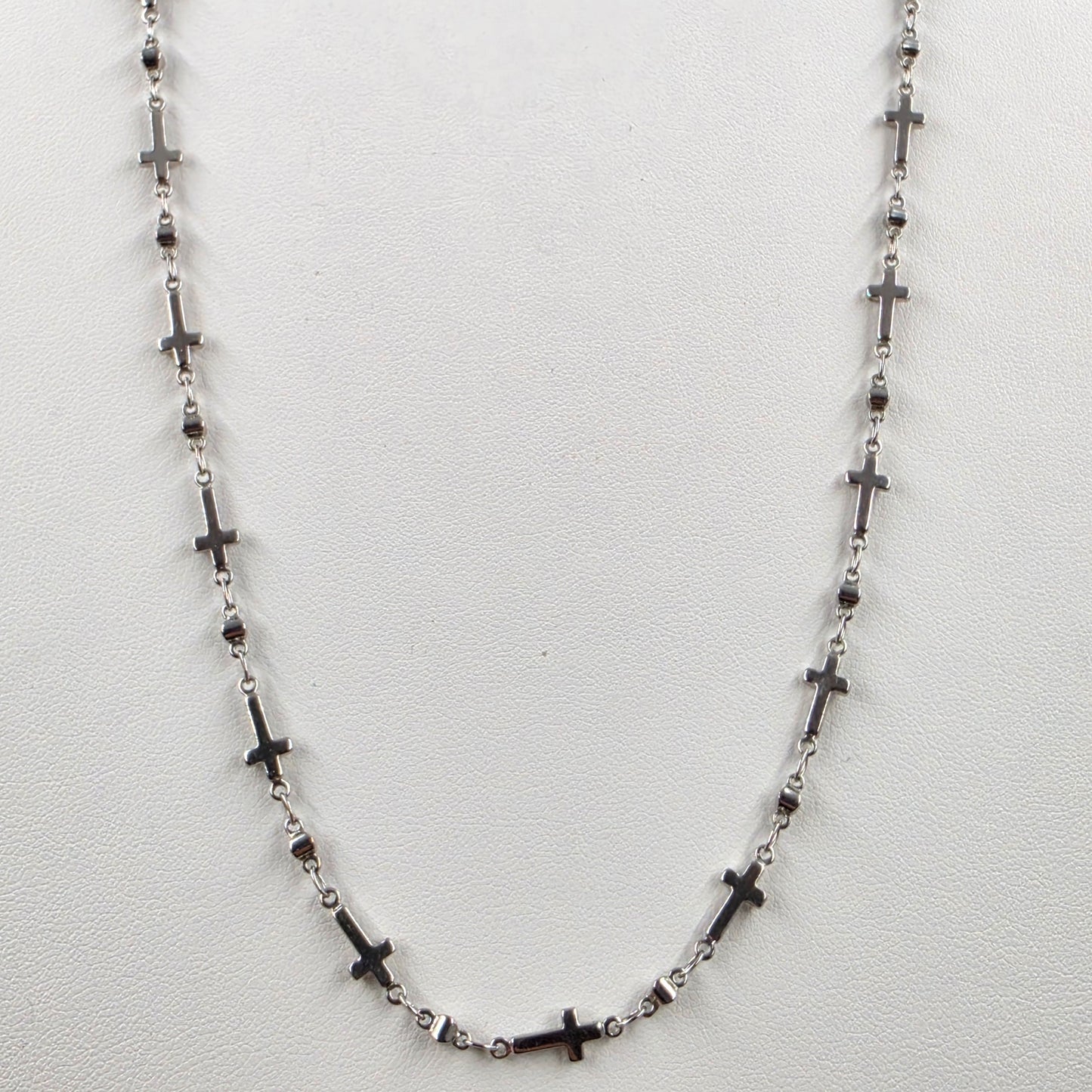 36" Stainless Steel Multi Cross Link Necklace