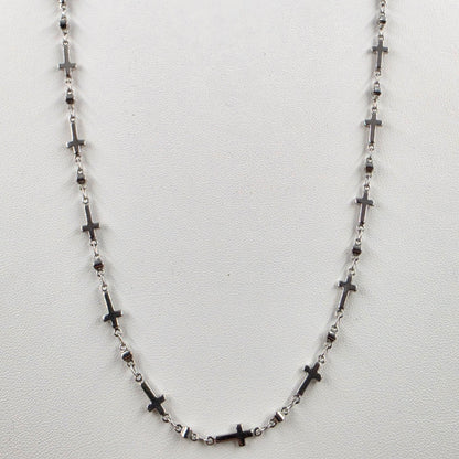 36" Stainless Steel Multi Cross Link Necklace