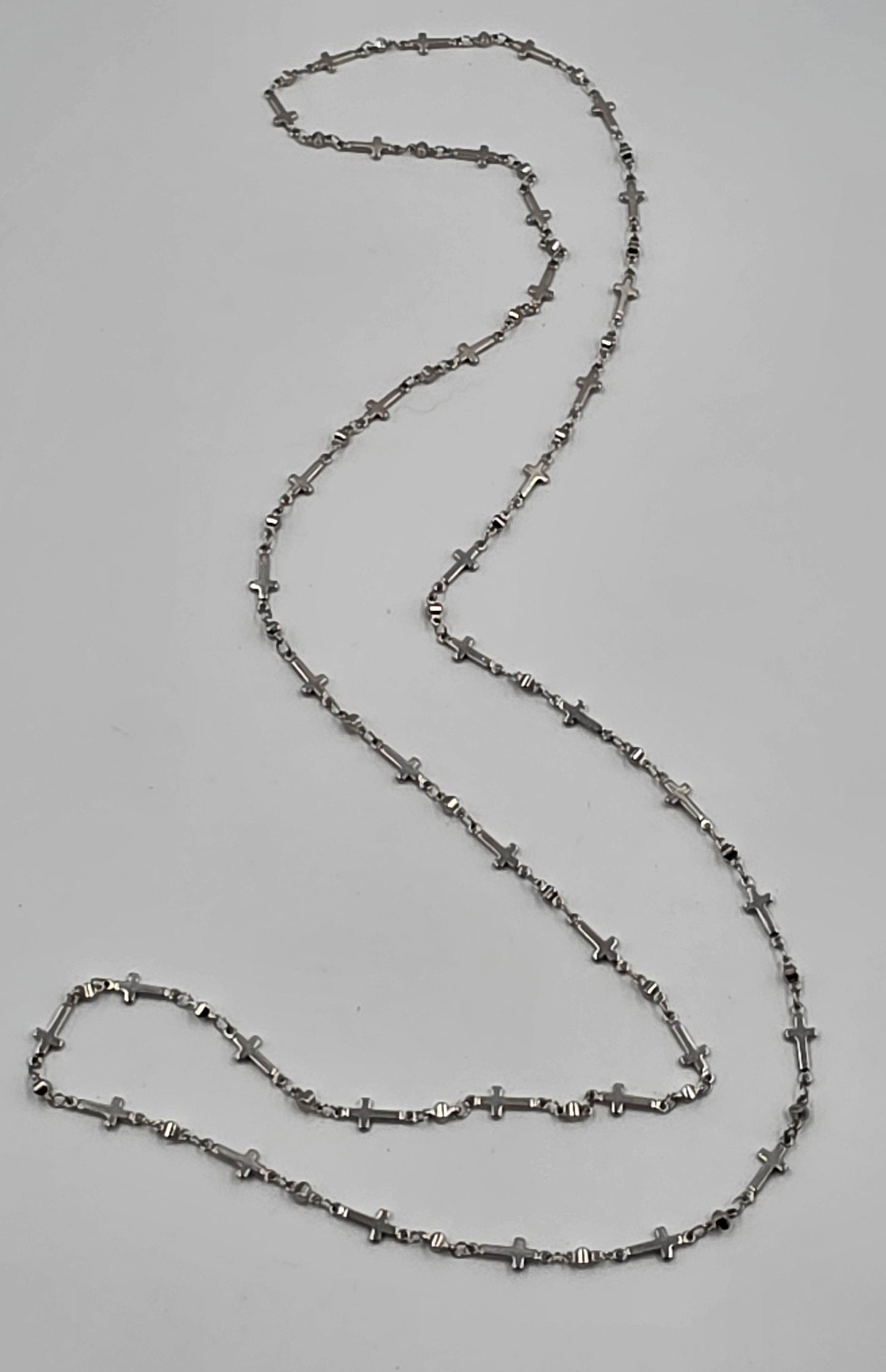 36" Stainless Steel Multi Cross Link Necklace